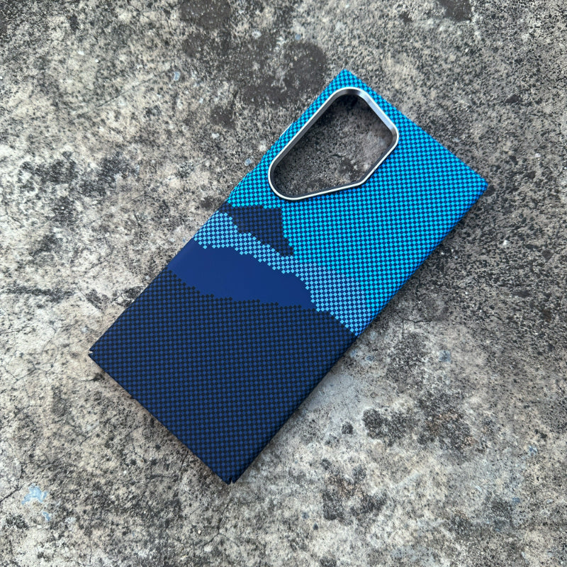 Case Samsung em fibra de carbono e metal