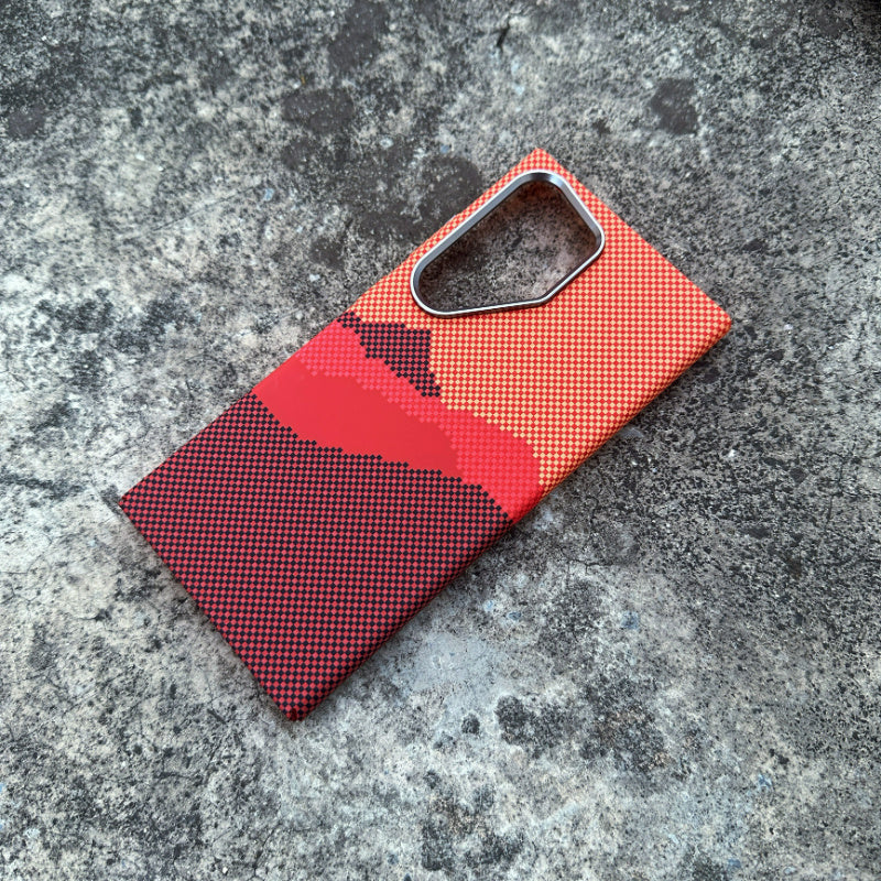 Case Samsung em fibra de carbono e metal