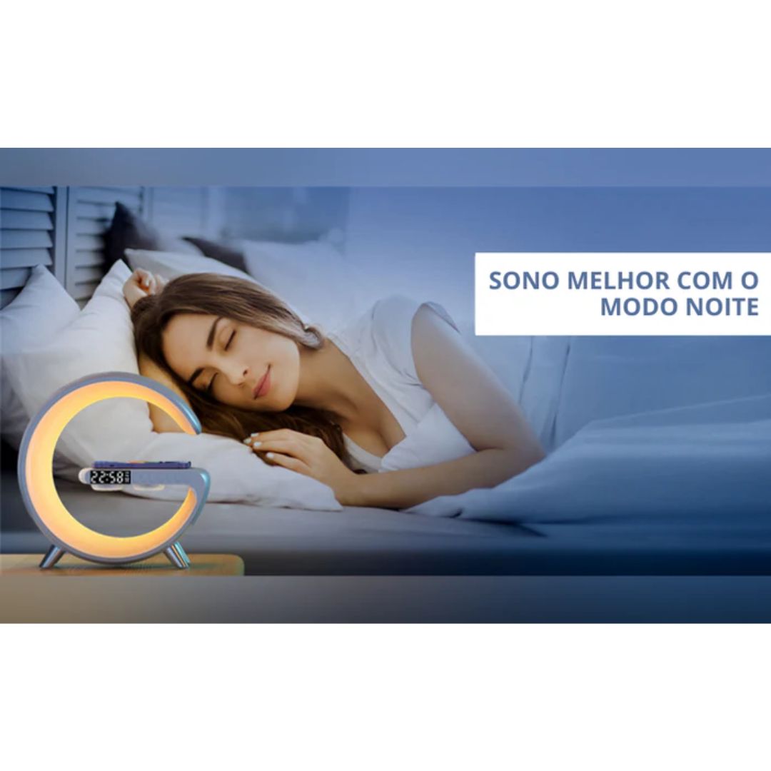 Carregador sem fio com Led RGB - Carregamento Rápido