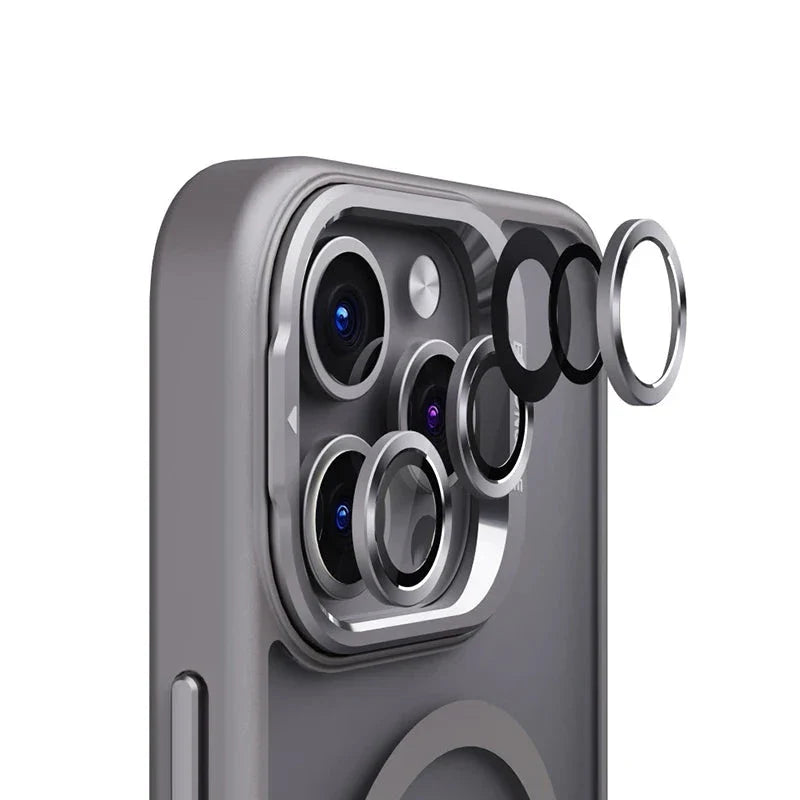 Case Nano Voxx Premium com MagSafe e detalhes em alumínio