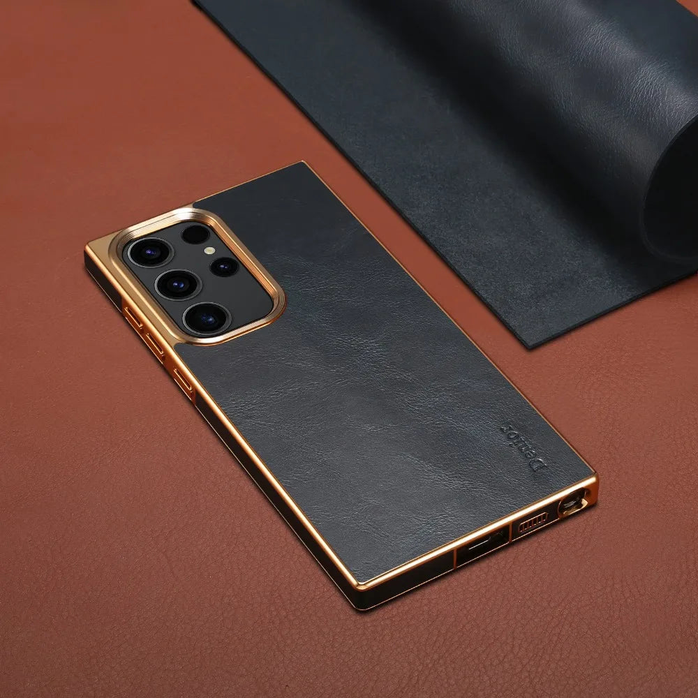 Case Samsung em couro genuíno de alto padrão