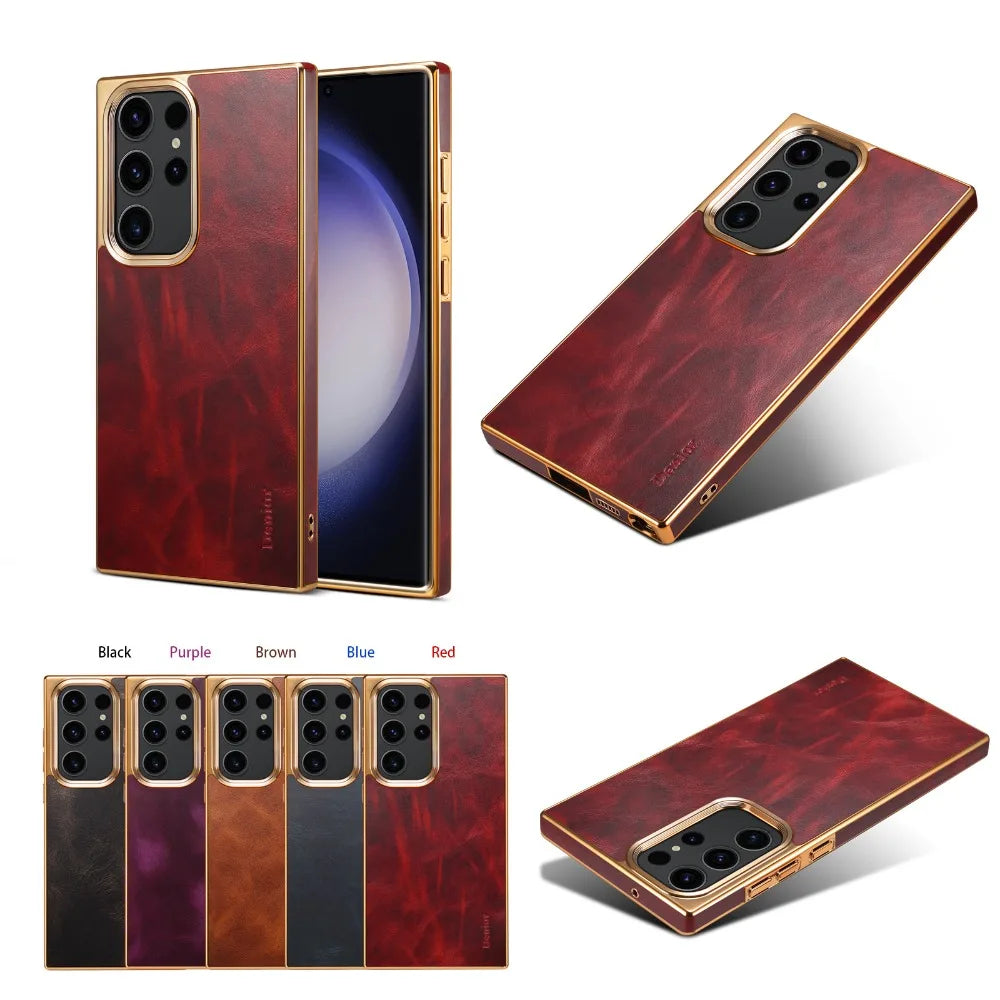 Case Samsung em couro genuíno de alto padrão