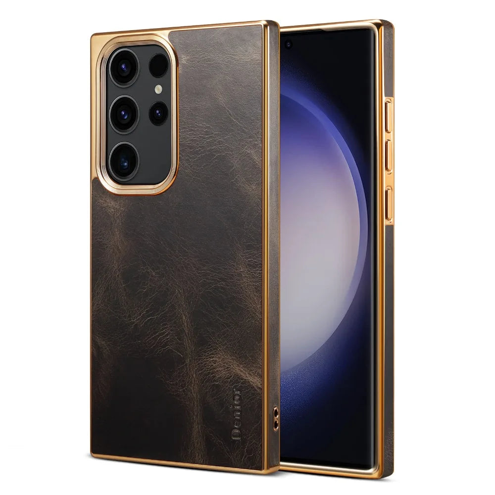 Case Samsung em couro genuíno de alto padrão