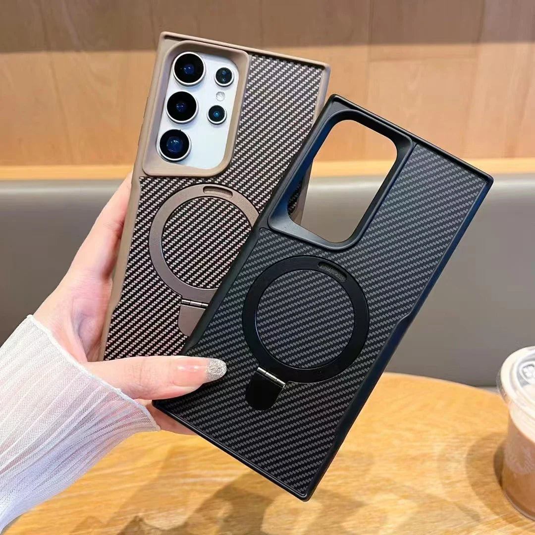 Case Samsung com Acabamento em Carbono e Carregamento MagSafe
