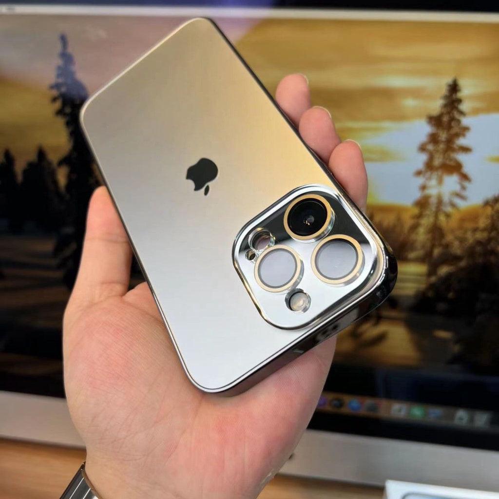 Kit 3 Cases iPhone Titanium Lente Nano Premium