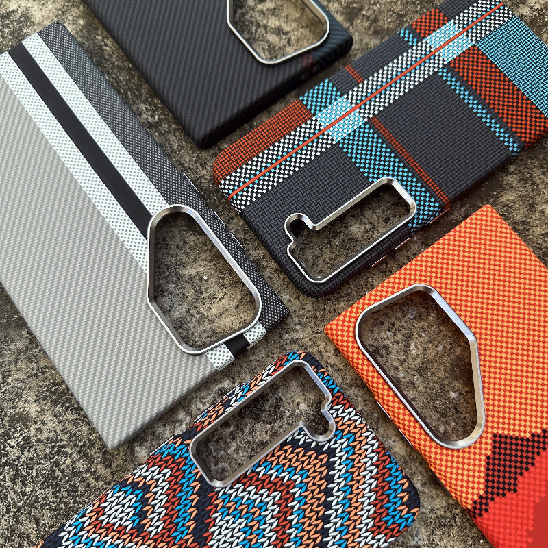 Case Samsung em fibra de carbono e metal