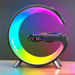 Carregador sem fio com Led RGB - Carregamento Rápido
