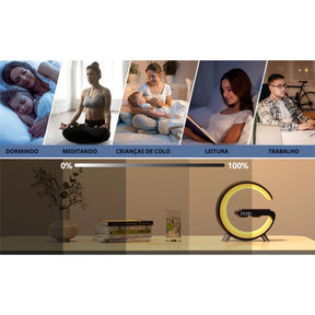 Carregador sem fio com Led RGB - Carregamento Rápido