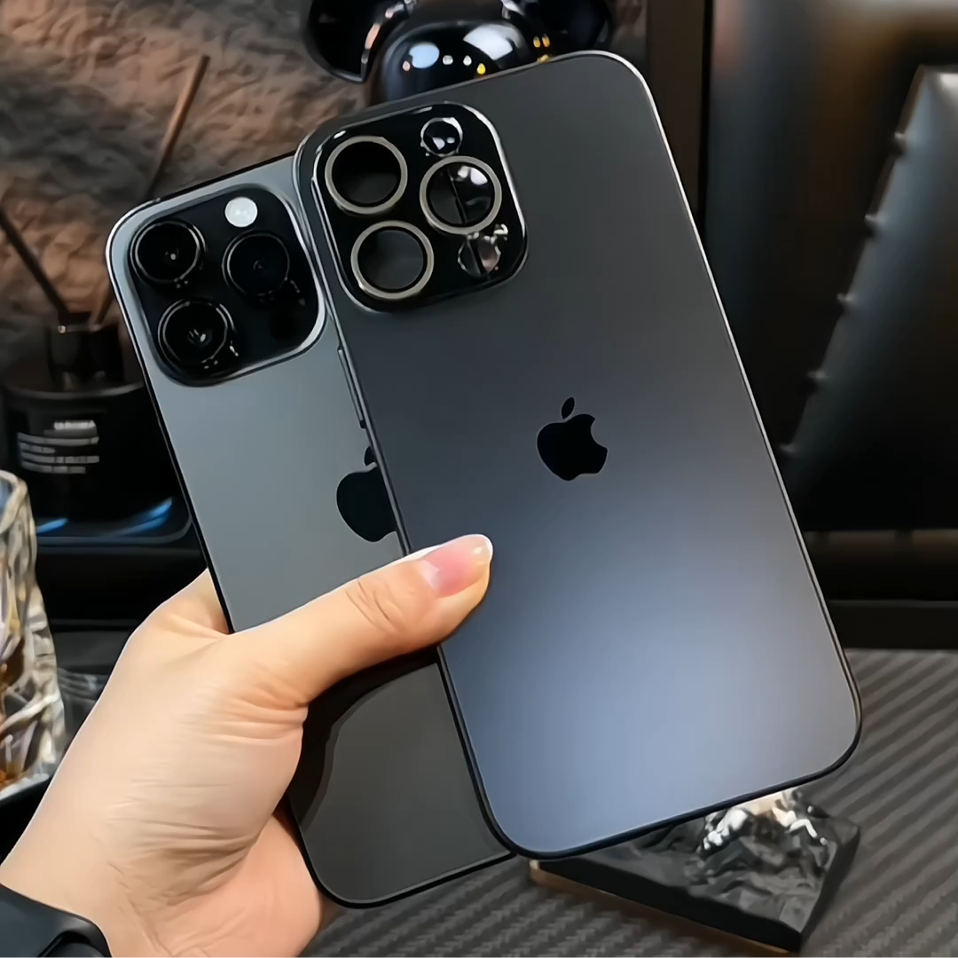 Kit 3 Cases iPhone Titanium Lente Nano Premium