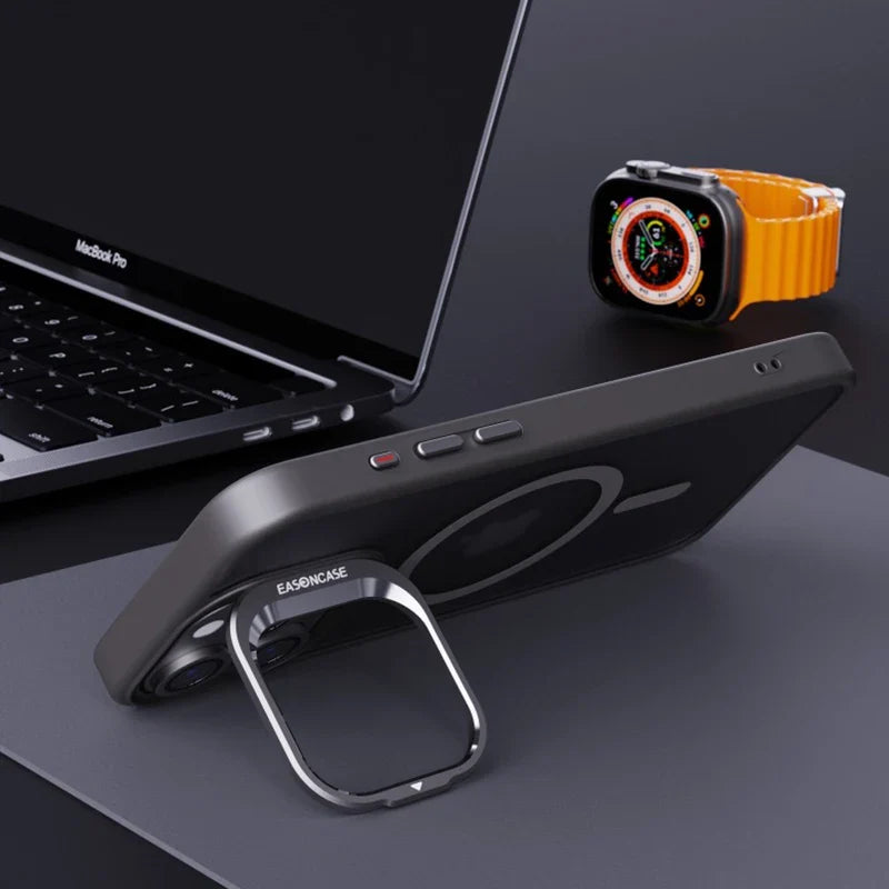 Case Nano Voxx Premium com MagSafe e detalhes em alumínio